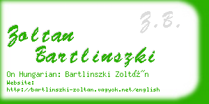 zoltan bartlinszki business card